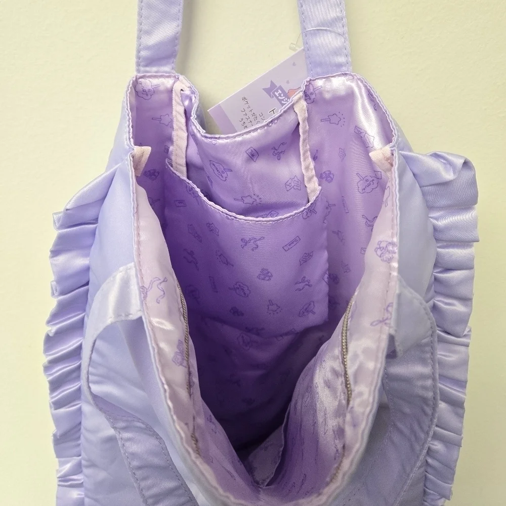 Sanrio Little Twin Stars Enjoy Idol Tote Bag Purple Satin